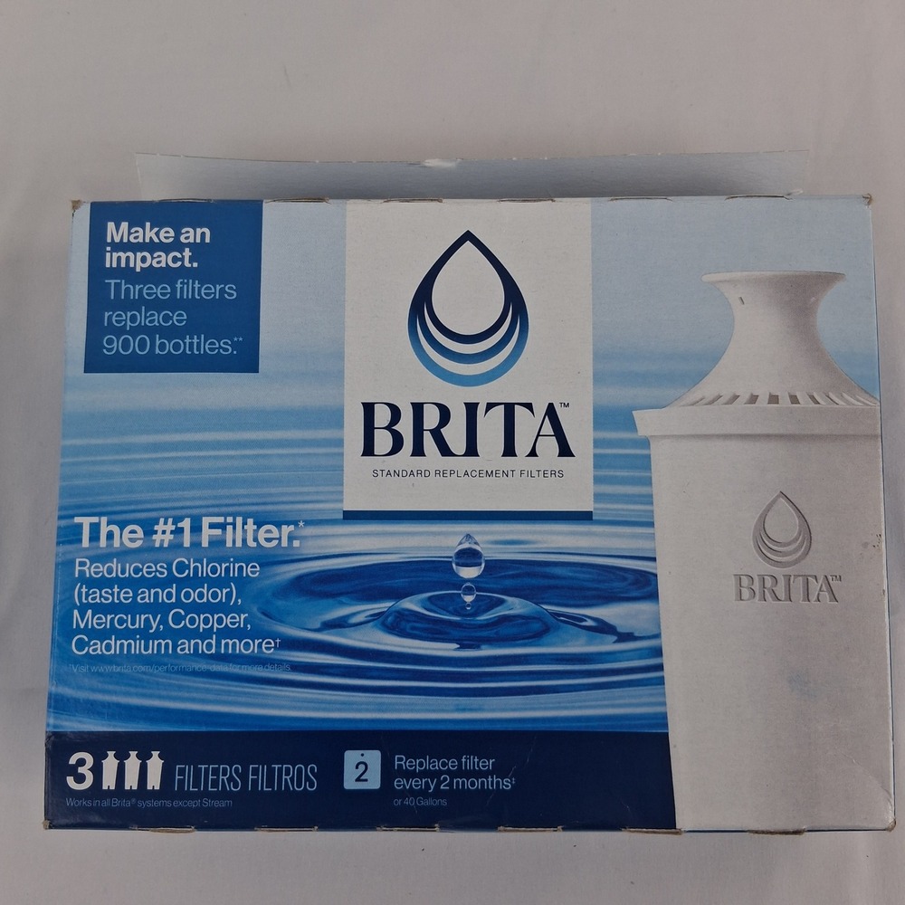 Brita Standard Replacement Water Filters 3 Count NEW Unsealed